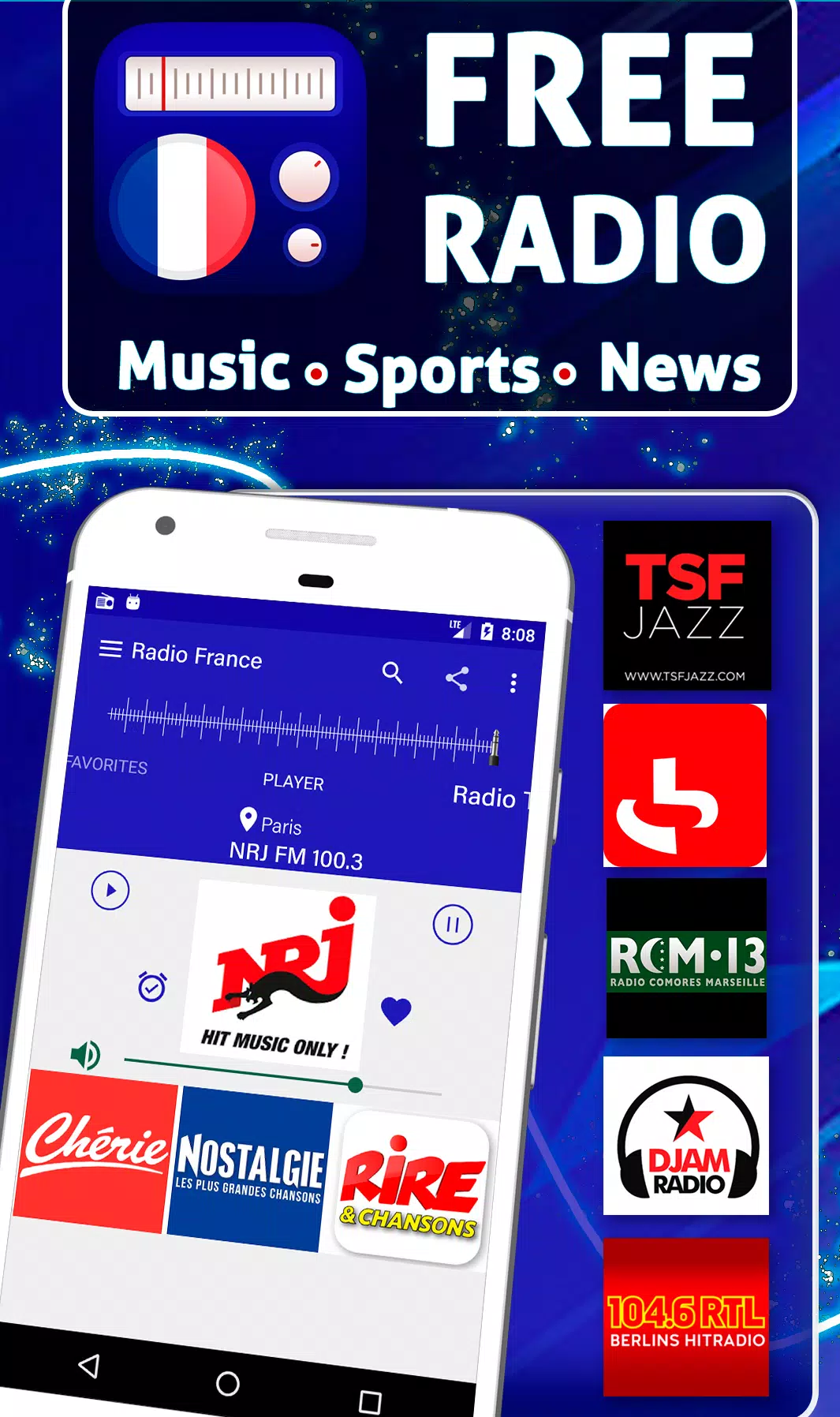 Free Radio France: Stations hors ligne APK pour Android Télécharger