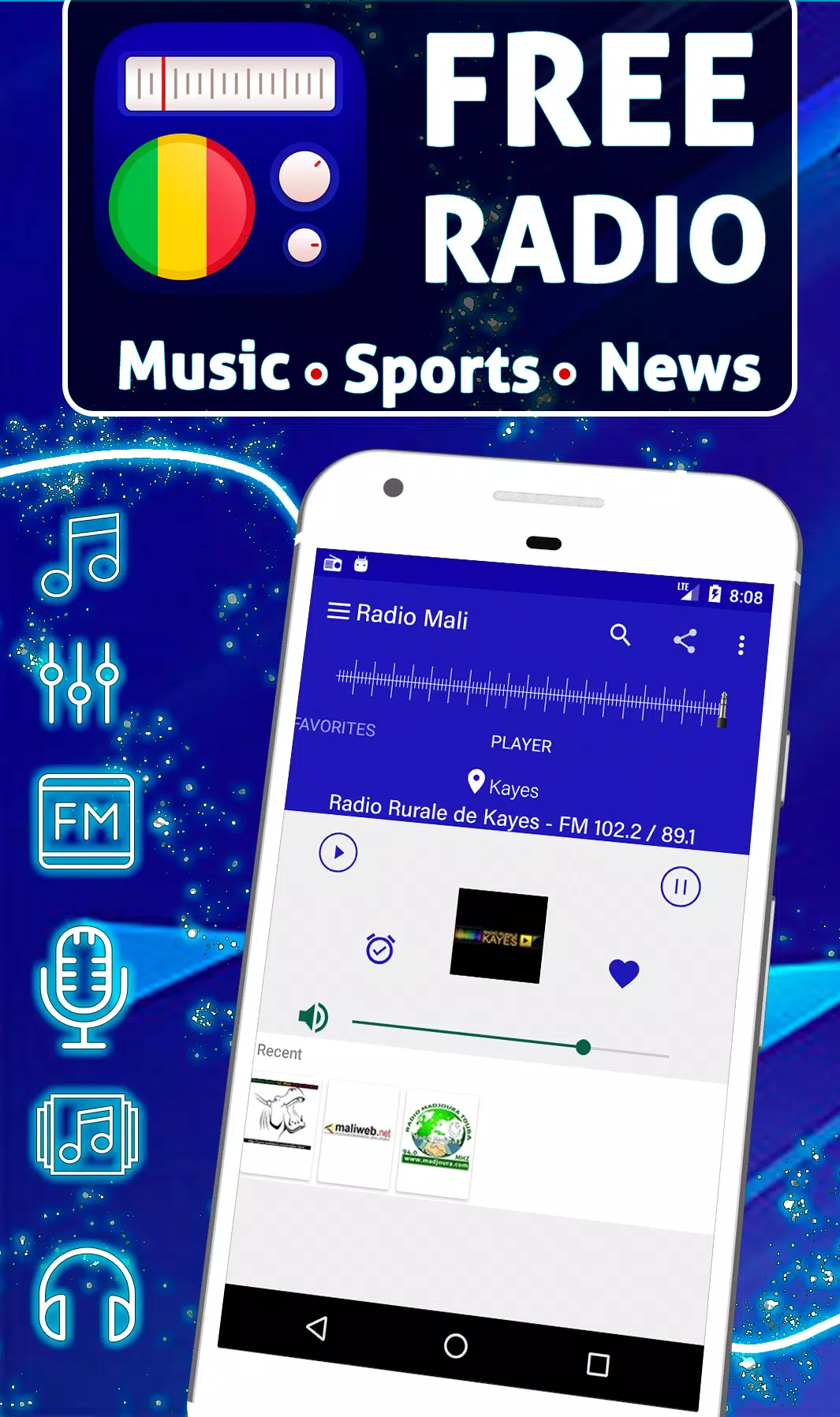 Free Radio Mali: Offline Stations APK voor Android Download