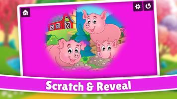 Kids Farm Animal Color Scratch Plakat