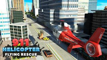 911 Helicóptero Vôo Resgatar Cidade Simulador Cartaz