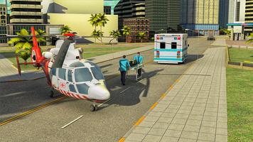 911 Helicóptero Vôo Resgatar Cidade Simulador imagem de tela 2