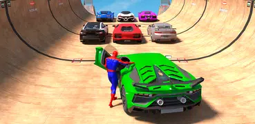 Superhero Car: Mega Ramp Games