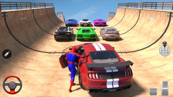 Superhero Car: Mega Ramp Games syot layar 2