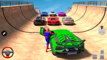Superhero Car: Mega Ramp Games الملصق