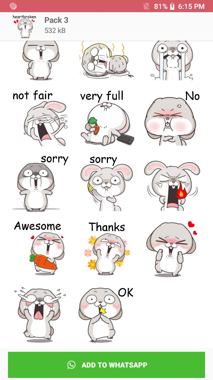 Wastickerapps Cute Bunny Stickers For Android Apk Download