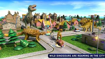 Tötlich Dinosaurier Schlacht Attacke Stadt Plakat