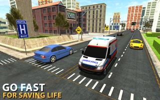 Ambulance Highway Racing Game Ekran Görüntüsü 3