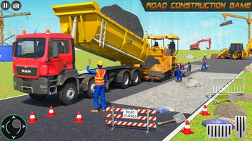 Poster Road Construction Sim JCB Game