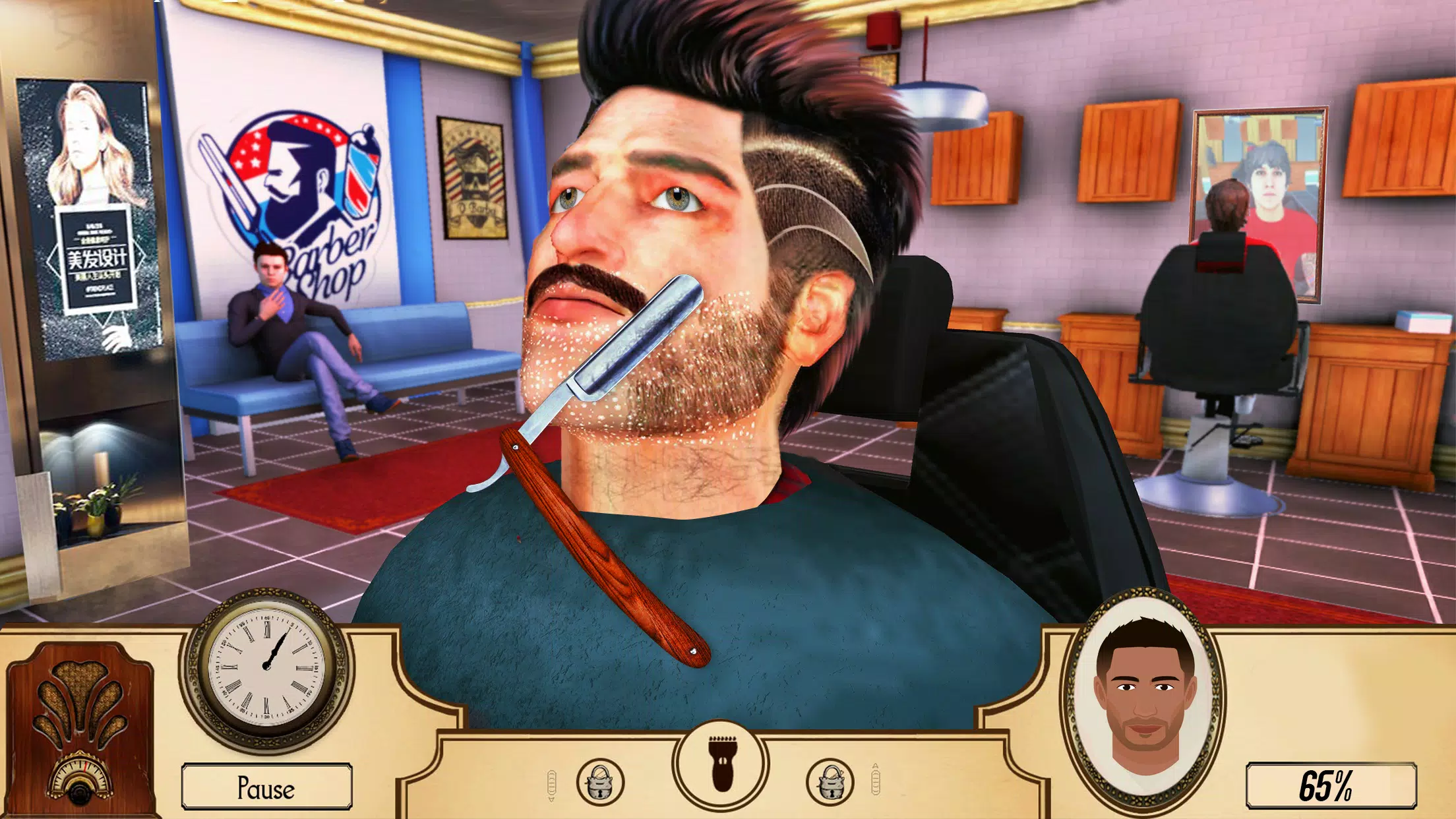 Barbearia cabeleireiro cabelo louco cortar jogo 3D Android