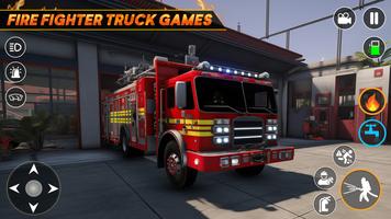 Firefighter Fire Truck Game 3D پوسٹر