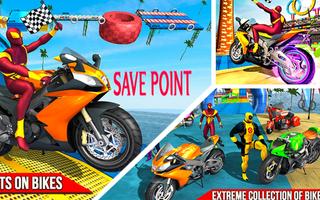 Superhero Bike Racing 3D : Bike Stunt Games poster