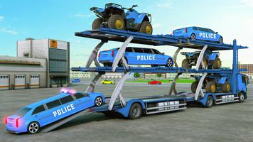 US Limo Police Car Transporter Game: Car Transport poster