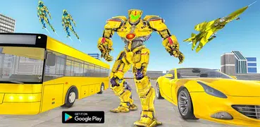 Muscle car robot game – Bus robot transform games