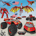 Monstertruck-Roboterautospiel Zeichen