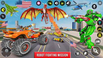 Poster gioco di robot monster truck