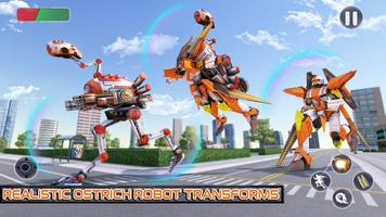 Poster Ostrich Robot Car Transform War