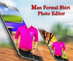 Men Formal Shirt Photo Editor Cartaz