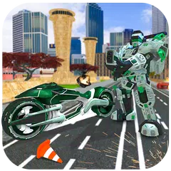 US Police Flying Robot Bike Survival APK download