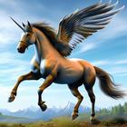ikon Keluarga Kuda Unicorn Terbang