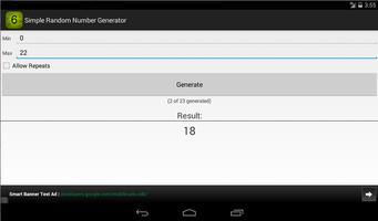 Simple Random Number Generator capture d'écran 2