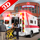 Extrême Ville Ambulance Conduire 3d icône