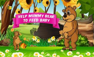Alimentar bebé oso Poster