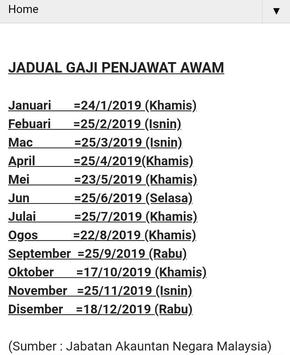 Jadual Slip Gaji Penjawat Awam Pesara Kerajaan For Android Apk Download