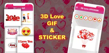 3D Love GIF : Love WAStickers