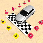 Campo a través del coche del estacionamiento icono