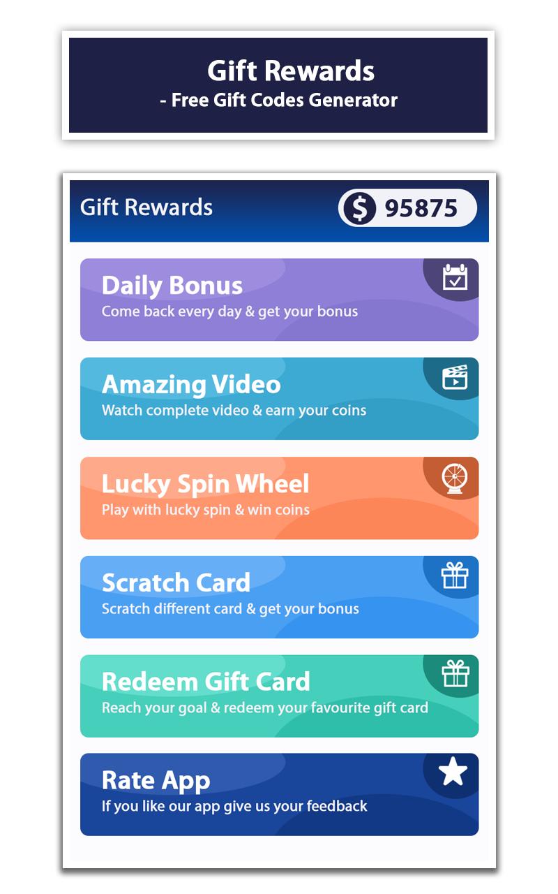 Gift Rewards Free Gift Codes Generator For Android Apk Download - gift card codes generator roblox