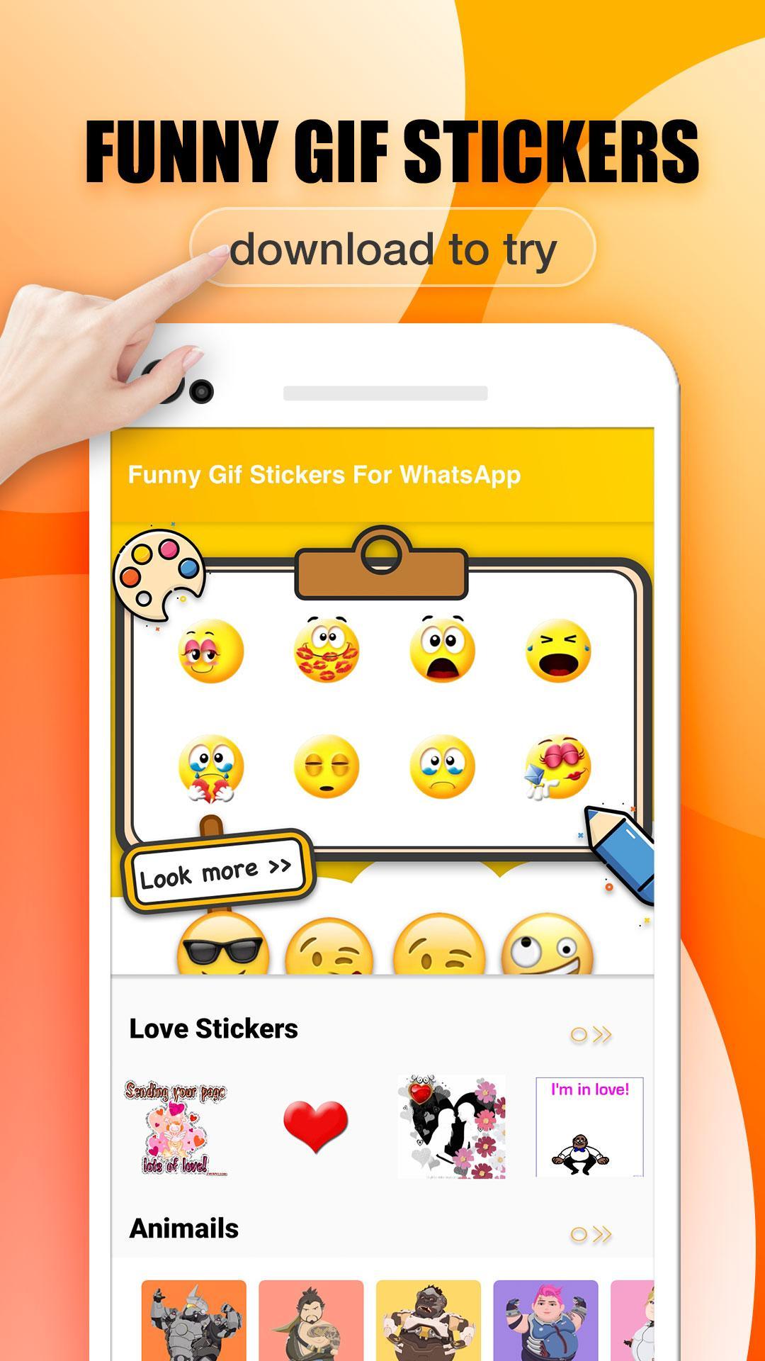 Descarga de APK de Funny Gif Stickers For WhatsApp para Android