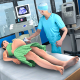 Virtuele zwangere moeder Sim-icoon