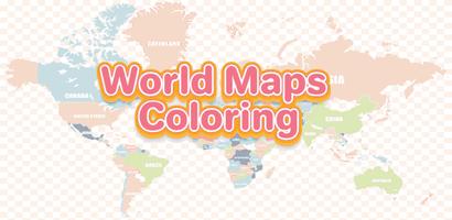 World Map Coloring पोस्टर