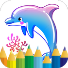 dolphin coloring game icon