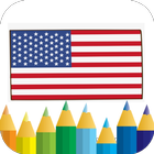 world flags - coloring book icon