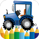 tractor cars - coloring book آئیکن