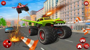 Flying Monster Truck Shooting Game imagem de tela 3