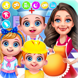 Mommy Birth Triplet Chic Baby أيقونة