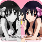 Girly Anime Sexy Bikini Pixel Art Color By Number icône