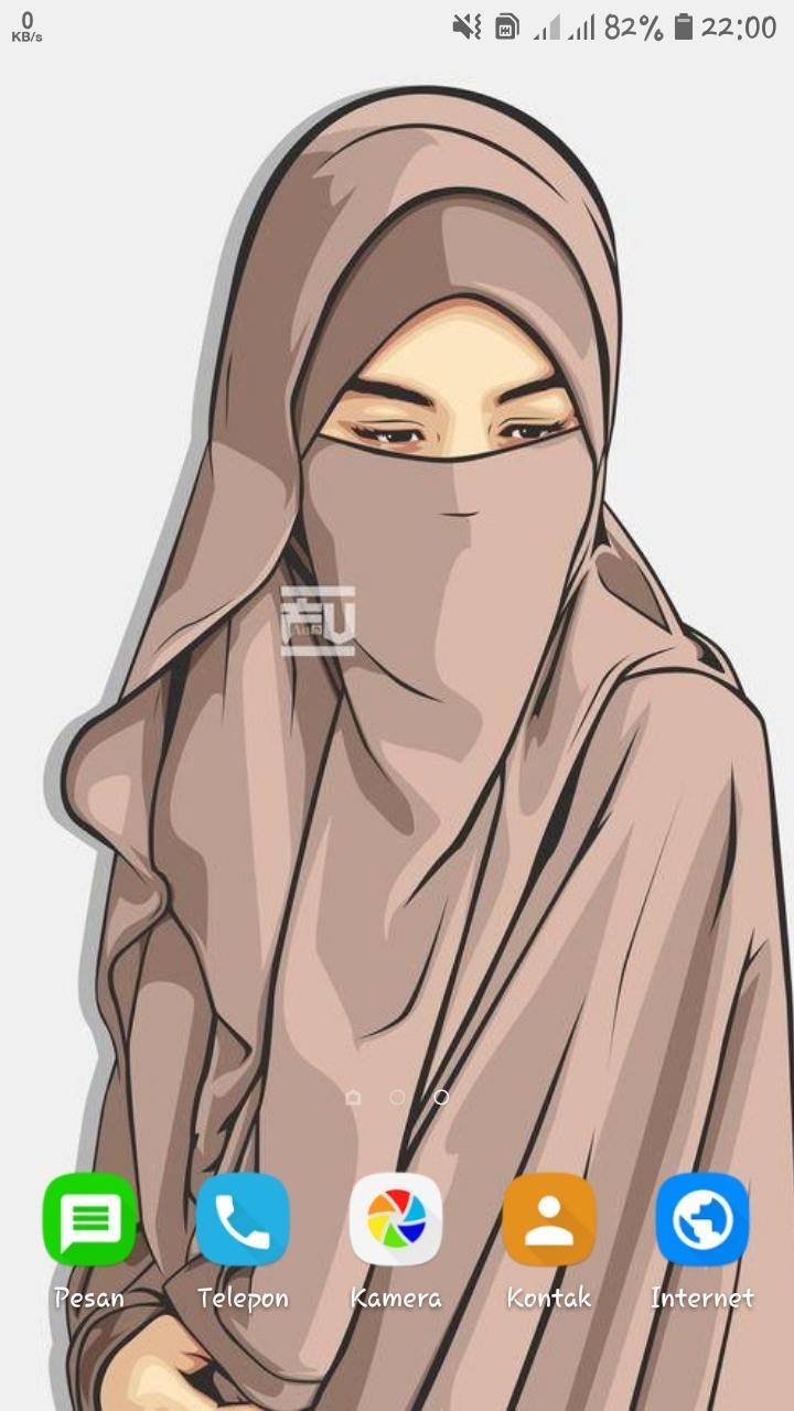 Girly Muslim Wallpaper - Cartoon Hijab for Android - APK ...