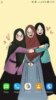 Girly Muslim Wallpaper - Cartoon Hijab Affiche