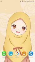 Girly Muslim Wallpaper - Cartoon Hijab capture d'écran 3