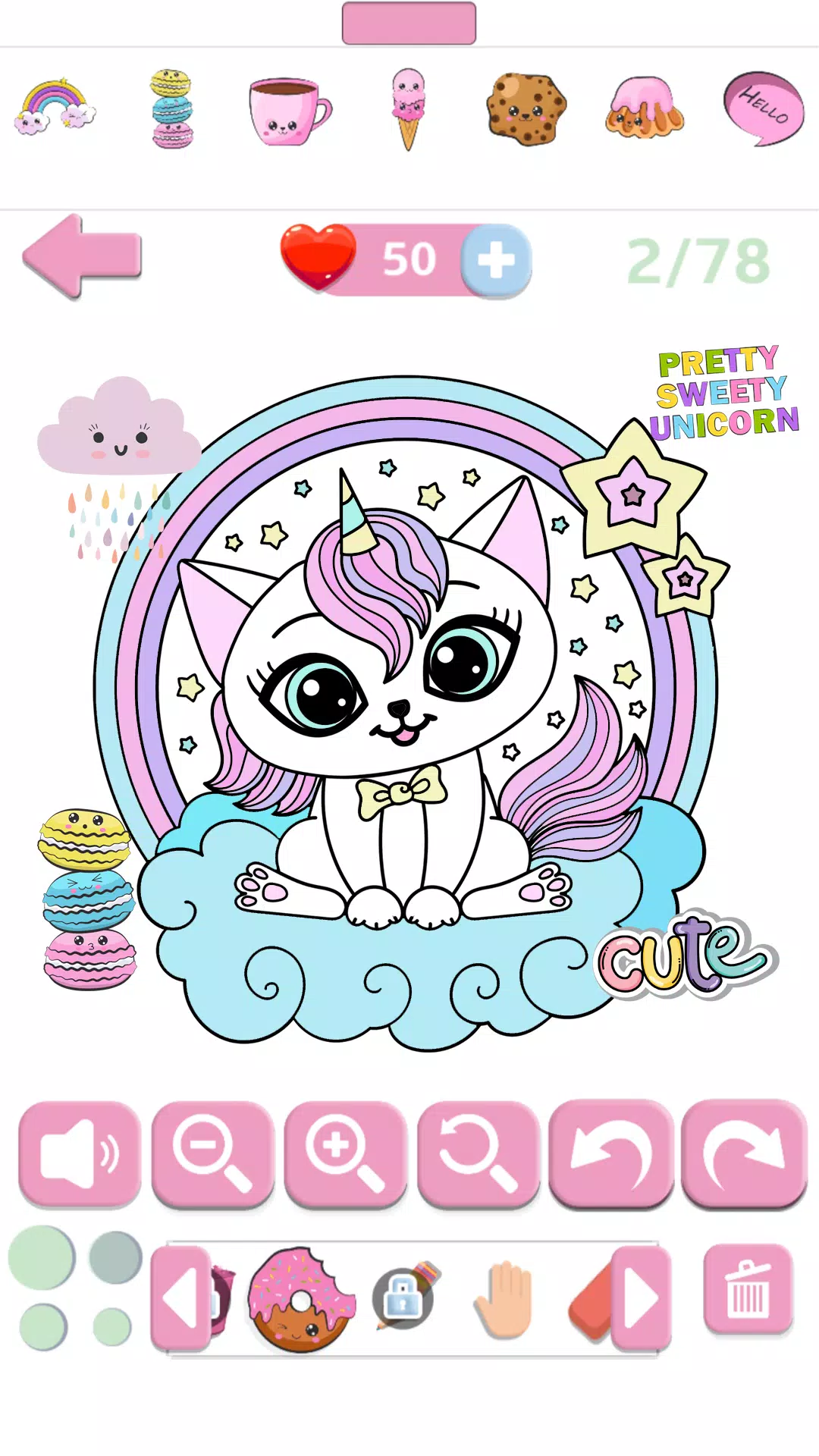 desenhos para colorir kawaii 7  Unicorn coloring pages, Kawaii