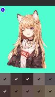 Girly Anime Manga Pixel Art Coloring By Number capture d'écran 3