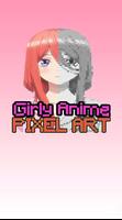 Girly Anime Manga Pixel Art Coloring By Number पोस्टर