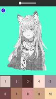 Girly Anime Manga Pixel Art Coloring By Number تصوير الشاشة 2