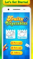 Fruits Vegetables Drawing Book Affiche