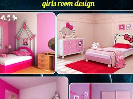design of girls' rooms. poster