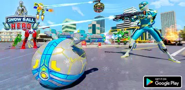 Snow Ball Robot Bike Games