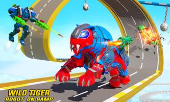 Tiger Robot Car Stunt Car Game Affiche